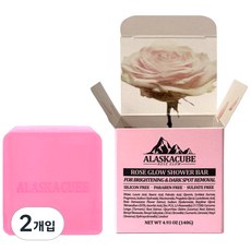 알래스카큐브 로즈글로우 퍼퓸 샤워바, 2개입, 140g