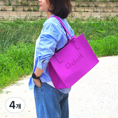 Bdoit 데일리백 답례품 선물 포장 가방 가벼운 부직포 펠트백, 4개, 퍼플