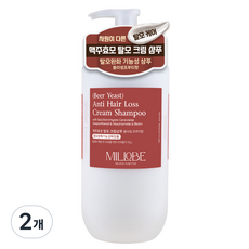 밀로베 맥주효모 탈모 크림 샴푸 블라썸프루티향, 2개, 500ml