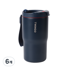 트윙고 더카페 스트랩 텀블러 480ML, 네이비, 6개