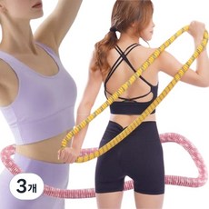 레오큐 무소음 용수철 뱃살 다이어트 스프링 훌라후프, 3개, 핑크, 1500g