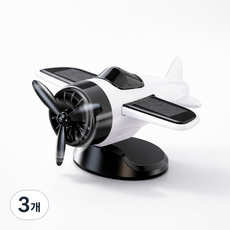 차량용 태양광 회전 헬기 비행기 피규어, 3개, 화이트