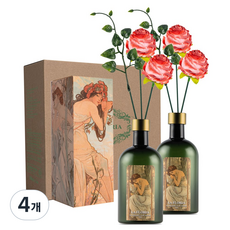 라플로리아 꽃 디퓨저, 4개, 500ml, S6.다시한번힘내요향/A10.둥근장미-L12/레드