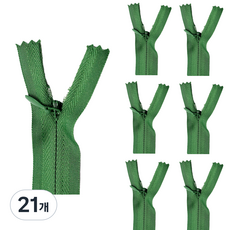 콘솔 지퍼 25cm, 21개, 딥그린
