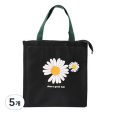 탐나지오 데이지 쿨러백 보냉백 피크닉 캠핑 도시락 가방, 5개, 블랙