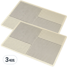 브라이프 북유럽 천연 규조토 주방 드라잉매트 2p, 3세트, 언밸런스 라인, 1단