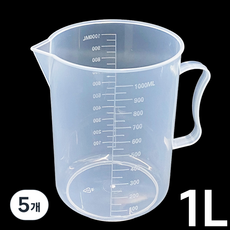 제나 비커 1리터 강력한 플라스틱 재질 SLD1000, 일반, 5개, 1000ml