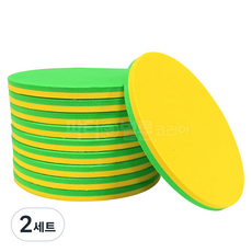 색판 뒤집기 10개입 가을 운동회 레크리에이션 체육대회 게임 도구, 2세트, 원형 그린&옐로우 2세트, 원형 그린&옐로우