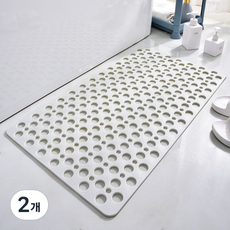 속이 빈 미끄럼 방지 패드가 있는 욕실 매트 환경 친화적인 샤워실 흡입 컵 바닥 매트 욕실 마사지 풋 매트, 2개