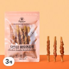 펫포커스 한우우피껌 오래먹는 강아지껌 국내산 수제간식, 3개, 70g, 닭안심회오리츄잉