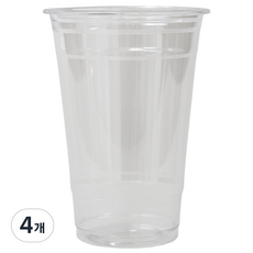 [투명컵 50P] 92파이일회용 투명컵 플라스틱PET테이크아웃컵, 4개, 50개입, 480ml