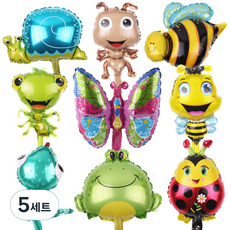 스마일파티 미니 곤충 생물 풍선 꿀벌 개미 나비 개구리 무당벌레 달팽이, 5세트