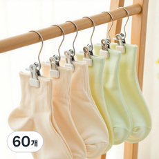 리빙연구소 4컬러 빨래 바지 다용도 집게걸이, 화이트, 60개