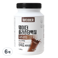 웨이더 플러스 단백질 초콜릿맛 프로틴 쉐이크, 1.02kg, 6개