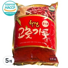신비로 진성푸드 청결 매운 고운 고춧가루 중식용, 5개, 2.5kg
