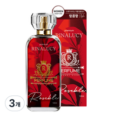 리나루시 퍼퓸 고농축 프리미엄 로즈블 여성 향수, 3개, 100ml