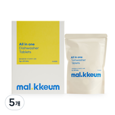 말끔살림 EWG그린등급 식기세척기세제 올인원 고체 타블렛형, 240g, 5개