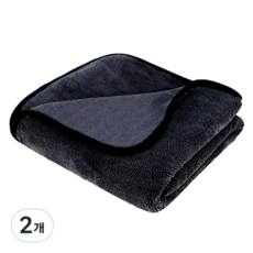 카로잉 고급 대형 극세사 세차타올 60x90, 2개, 그레이