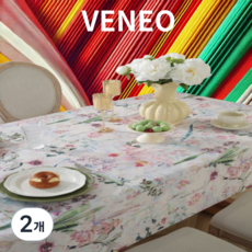 veneo 방수 식탁보 테이블보, 6인(130x210 cm), 핑크, 2개