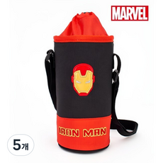 아이언맨 남아 물병 크로스백 어린이 보틀백 외출 미니가방, 5개, 블랙