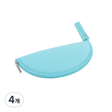 피누라 노트북 휴대용 마우스수납파우치 마우스패드겸용 원형, 4개, 스카이