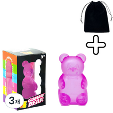 펜토리 로제 공 스퀴시 스트레스볼 곰돌이 버전, 3개, 112g, 퍼플