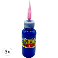 퍼니 패브릭 마카펜 검정 티셔츠 등 패브릭 전용 DIY 마커, 3개, Blue 30ml