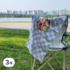 라쿤스위밍 체커보드 건식 타월 수영 극세사 스포츠 타올, 3개, 라벤더