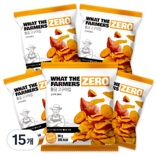 왓더파머스 제로 과자 통슬라이스 저당 간식 무가당 골드황금고구마칩, 15개, 50g