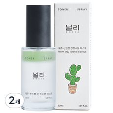 [승무원 광채 미스트] 널리 비건 제주 선인장 진정수분 토너미스트 기내용 안개분사 민감성, 2개, 30ml