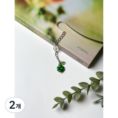 엘에떼 네잎클로버 비즈 책갈피 북마크 독서용품 끈갈피, 2개, 8