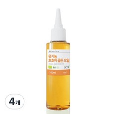 유기농 호호바 골든오일 비정제 냉압착, 100ml, 4개