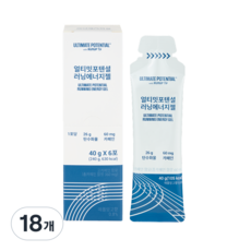 얼티밋포텐셜 러닝에너지젤 탄수화물 팔라티노스 카페인 러닝 마라톤 파워젤(40g/6포), 18개, 40g