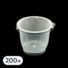 정담 투명 미니 원형 푸딩컵 요거트 디저트 케이스, 용기, 200개, 1세트, 100ml