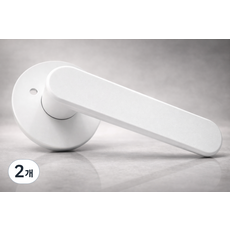 국산 항균 도체 201 녹 변색없는 니켈무광 버튼잠금 방문손잡이 레버 도어락 시공편리, 2개, 하이그로시 화이트