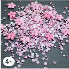 핑크블라썸 체리블라썸 케이크 베이킹 토핑 데코레이션 소포장, 4개, 12g