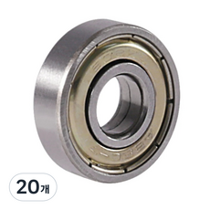 Themoreshop 인라인 베어링 볼베어링 608ZZ 폐쇄형 4P, 20개, 실버