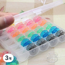 로로 가정용 미싱 보빈 25개 케이스 포함, 멀티 (5color), 3개
