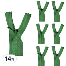 콘솔 지퍼 25cm, 14개, 딥그린