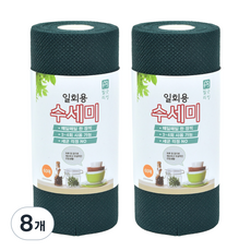 생활공작소 일회용 수세미, 딥그린, 60개입, 8개