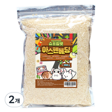 슈프림펫 아스펜베딩 햄스터베딩 토끼 소동물베딩 먼지없는 톱밥 베딩, 2개, 350g