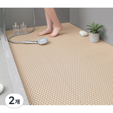 모아룸 논슬립 욕실 미끄럼방지 매트, 2개, 베이지