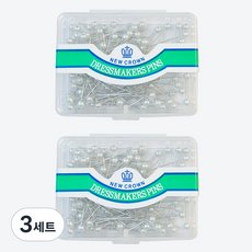 NEW CROWN 국산 진주핀 진주시침핀 원단고정 시침용, 3개, 진주핀(롱사이즈)2개입