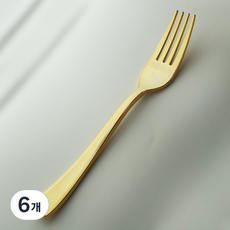 쓱싹 고급 플라스틱 클래식 골드 일회용 포크 18.5cm, 20개, 6개