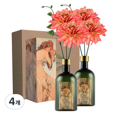 라플로리아 꽃 디퓨저, 4개, 500ml, S6.다시한번힘내요향/B3.달리아-L12/레드