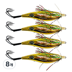 FST 문어킬러 래틀 삼발이 에기 짱짱한 타코베이트 3발이에기 틴셀 채비, 8개, 13g, 금비