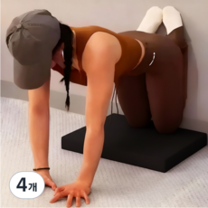 미르유 두꺼운 홈트매트 발란스패드 논슬립 6cm, 4개, 블랙