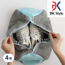 비케이 스타일 신발 운동화 세탁망 특 대형, 4개, 그레이G