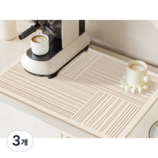 홈이오 빨아쓰는 규조토 주방매트 드라잉매트 식기건조매트, 3개, 크루커드라인