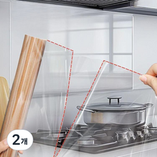 글로윅 뜯어쓰는 주방 오염방지 투명 시트지 점선 컷팅 기름방지 보호필름, 2개